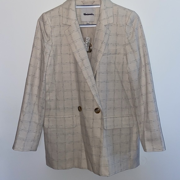 NWT Madewell Caldwell Double Breasted Blazer in Ghent Plaid size S - Picture 6 of 15
